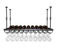 YCVAWEOD Rack de vin Suspendu en métal, étagère de Bouteille de vin Rouge en Fer/Porte-Tasse de vin Suspendue, Hauteur réglable de la flèche 30 à 60 cm décoration de Maison LWX