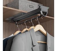 YCVAWEOD Rail à vêtements rétractable - Horbandage de Garde-Robe en Service Robuste, bielle à Glissement d'amortissement 1 pièce, Prend en Charge 35 kg, Organisateur de Placard à économie d'espace