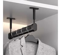 YCVAWEOD Rail de Garde-Robe L & U en Forme de Placard en Forme de Placard pour vêtements Suspendus, Support de Tige de Garde-Robe réglable Bandlet de Support d'extrémité, Cintre de l'organisateur