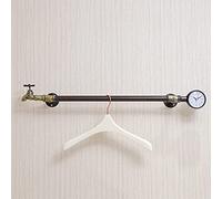 YCVAWEOD Rail de vêtements en Fer Industriel Rail Vêtements de vêtements montés, unité de Porte-Manche avec Tableau de Bord et Robinet décoration-l80cm Beau Paysage LWX
