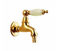 YCVAWEOD Retro Extérieur à Eau Froide Robinet Mural de Jardin en Revanche La Prise d'eau Peut être connectée à Un Tuyau d'eau Externe Poingot Unique adapté à la Machine à Laver G1 / 2 Gold + Green