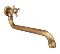 YCVAWEOD Retro Wall Mount de Cuisine Évier de Cuisine Tap à 360 ° Tap d'eau Froide Rotation Single avec Tube d'extension Vertical Cross Rapidé Open Rabord G1 / 2 Bronze 30CM LWX