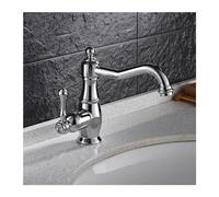 YCVAWEOD Robinet de Bassin de Salle de Bain en Laiton Robinet Batteur à Eau Chaude et à Eau Froide Support de Pont avec 2 tuyaux Batteur de Cuisine à Un Seul Trou à Handle LWX