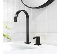 YCVAWEOD Robinet de Bassin de Salle de Bain en Or branché Moderne Robinet de Cascade de Cascade à poignée Unique pour réduction Noire Mate à Eau Chaude et Froide Disponible LWX