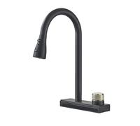 YCVAWEOD Robinet de Cuisine Flexible Tire Out 3 buse Rotatif Rotatif Pluie de Cascade de Cascade pavé pour évier pour Le Robinet de Cuisine Premium d'eau Chaude et Froide avec Design Moderne LWX