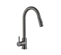 YCVAWEOD Robinet de Cuisine Tire sorti de l'évier de Cuisine Robinet Unique Robinet à Manche Unique à 360 degrés Mixer de lavabo Rotatif Tap de Cuisine Installation Facile (brossé Noir) LWX