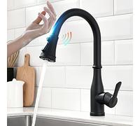 YCVAWEOD Robinet de Cuisine Touche, robinets de Cuisine à 3 Modes Modernes avec pulvérisateur de Traction, Robinet activé en Acier Inoxydable, Robinet de Cuisine à Manche Unique, Nickel brossé LWX
