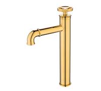 YCVAWEOD Robinet de Salle de Bain en Laiton Industriel Robinet à Handle de Pont de Pont de terrasse monté de Bassin monté en Finition Noire Mate LWX