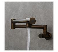 YCVAWEOD Robinet d'évier de Cuisine, Robe de Cuisine chromée en Laiton à Double poignée à poignée de Cuisine Robinet Mural Pliant Double poignée Simple Robot d'eau Froide pour la Cuisine (4) LWX