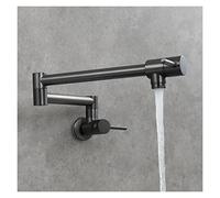 YCVAWEOD Robinet d'évier de Cuisine, Robe de Cuisine chromée en Laiton à Double poignée à poignée de Cuisine Robinet Mural Pliant Double poignée Simple Robot d'eau Froide pour la Cuisine (4) LWX
