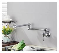 YCVAWEOD Robinet d'évier de Cuisine, Robinet de Cuisine en Laiton brossé en Or Chanter Un pavé de Cuisine Froide Robinet d'eau à Manche Unique Tap 360 Rotation Mural pour Cuisine (Chrome A) LWX