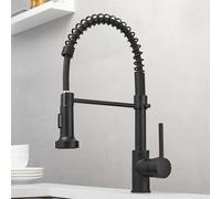 YCVAWEOD Robinets d'évier de Cuisine en Laiton Noir Tapeur de Bec de Ressort de Levier de Levier de Ressort pour Conception élégante Chaude et Froide pour Les Cuisines Modernes Kitchensg3 / 8 LWX