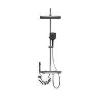 YCVAWEOD Salle de Bain à Eau mélangée Ensemble de Douche à Main Hauteur Hauteur réglable Copper Fine Corps Principal Affichage numérique Intelligent 4 Prises de Grande Taille Spray Top (Gris) LWX