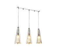 YCVAWEOD Simple 3 lumières Nord Créatif Moderne Europe Lampes Suspendues en Verre Plafonniers Décoration Postmoderne Cristal LED Lampe Suspendue Dispositif (Ambre B) LWX