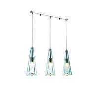 YCVAWEOD Simple 3 lumières Nord Créatif Moderne Europe Lampes Suspendues en Verre Plafonniers Décoration Postmoderne Cristal LED Lampe Suspendue Dispositif (Bleu B) LWX