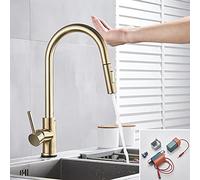 YCVAWEOD Smart Touch sur Le capteur de Robinet de Cuisine Brossed 360 Rotation Tire Le mélangeur à poignée Unique Taps Deux Modes d'eau Évier Crane Chaud Froid LWX