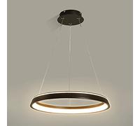 YCVAWEOD Suspension annulaire Ultra Fine, Lampe Suspendue au Plafond de Chambre à Coucher, Lampes à Suspension en métal avec Abat-Jour en Acrylique Blanc, LED Moderne - 3000 K, lumières d'île Simples