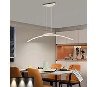 YCVAWEOD Suspension LED Moderne à intensité Variable - Lustre à Arc réglable pour Salle à Manger, Salon et Bureau, plafonnier Blanc 56 W, Hauteur réglable, éclairage de Table élégant LWX