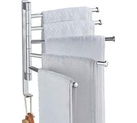 YCVAWEOD Swing Swing Out Out Rack de Barre de Serviette pour l'espace de Salle de Bain Sauvegarde du Support pivotant en Acier avec 5 Bras murmure de Serviette à Main. LWX