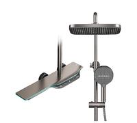 YCVAWEOD Système de Douche thermostatique, Diguct Display Shower Robinet Set 40 ° Thermostatic Shower Mixer Set 3 Fonction Kit de Douche avec soupape et Pomme de Douche de Pluie LWX