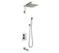 YCVAWEOD Systèmes de Douche thermostatique LED, Robinet de Douche de Salle de Bain Mural Mural mélangeur de Douche de Douche de Pointe de Baignoire Robinet Baignoire mélangeur de Bain, 10 Pouces LWX