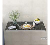 YCVAWEOD Table à Manger Murale Pliable Bureau de Motif en marbre pour la Cuisine Noire 70x40cm LWX