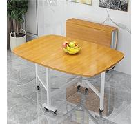 YCVAWEOD Table à Manger Pliable en Bois avec Feuille Extensible et Roues universelles pour Restaurant, Salon, terrasse, Patio ; Chaises multifonctionnelles (Couleur : A Taille : 120 x 70 cm) LWX