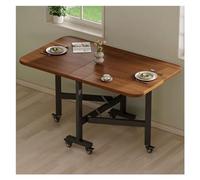 YCVAWEOD Table à Manger Pliante avec 6 roulettes, Table à Manger pour Cuisine, Salon, Table Multifonction à abattant, Table à abattant pour Un Petit Gain de Place, Cuisine Pliable en Bois Massif LWX