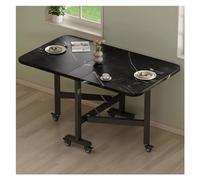 YCVAWEOD Table à Manger Pliante avec 6 roulettes, Table à Manger pour Cuisine, Salon, Table Multifonction à abattant, Table à abattant pour Un Petit Gain de Place, Cuisine Pliable en Bois Massif LWX