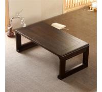 YCVAWEOD Table Basse Japonaise Pliable Table Basse de méditation Zen Conception de Baie vitrée en Bois Massif Parfait pour s'asseoir au Sol et Rangement Facile 100x50x35cm LWX