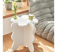 YCVAWEOD Table d'appoint à Onde en Bois Massif avec des Jambes de Forme x Mini Table Basse de pétale pour Le Salon Balcon de Chambre LWX