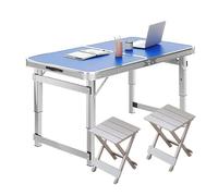 YCVAWEOD Table de Camping et chaises Pliantes définissent l'aluminium Tableau extérieur 47.2'l x 23.6''w Hauteur Bureau réglable pour Le Barbecue de Pique-Nique de Camping (Comprend 2 chaises)