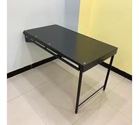 YCVAWEOD Table de Salle à Manger Pliante Murale avec abattant, Bureau Flottant Peu encombrant pour Petits espaces, Support en Fer Noir Marron 48x25x29 Pouces. LWX