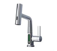 YCVAWEOD Tapeur de mélangeur d'évier de Cuisine Moderne de 3 en 1 avec 360 ° Spold Spout Spout Intelligent Digital Dispul Out Faucet pour la Salle de Bain et la Cuisine LWX