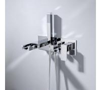 YCVAWEOD Taps de Bain Taps Chrome Baign-Bath Taps avec Douche Waterfall Taps Bath Taps Wall Mall Mourid Shower Che et Tuyau pour Les robinets de Bain LWX