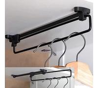 YCVAWEOD Tie à Placard d'extraction Extensible - Rack de Pantalons de Glissement de Garde-Robe, Rail de Garde-Robe réglable, Pantalon Coulissant en Acier Rack de Pantalon, Organisateur de Placard