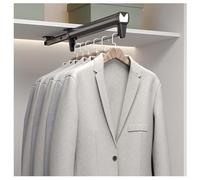 YCVAWEOD Tie à Placard Extensible Tire des vêtements Hangle Tie à Pantalon rétractable Rassel Save-Saver Armoire de vêtements Rail 260 mm à 560 mm (Couleur: Noir, Taille: 510 mm) LWX