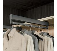 YCVAWEOD Tie de Placard coulissante à Robe Lourde réglable Rail de Suspension Extensible pour Le Rangement du Placard idéal pour Les Serviettes à vêtements et Plus de Noir (41 cm / 14 Pouces) LWX