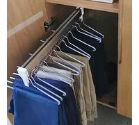 YCVAWEOD Tiel à Placard Coulissant réglable avec Rail de vêtements d'extraction Extensible Rail 2 Rails en Acier Organisateur de Garde-Robe LWX