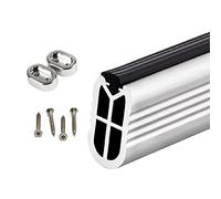 YCVAWEOD Tiges de Placard en métal Robustes pour vêtements Suspendus de 120 cm de Long Tube de Rail de Garde-Robe avec Bande de Silence et Ensemble de Brides de Silence Antislip LWX