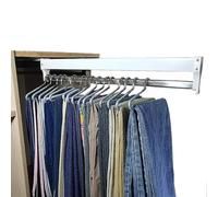 YCVAWEOD Tire de Placard d'extraction Extensible - Rack d'organisateur de Placard pour Pantalon et Manteau, Rail à vêtements Extensible avec 2 Piste coulissante, tir de gise de Placard réglable 30-80