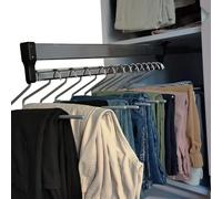 YCVAWEOD Tire des vêtements de ralentissement de Trait de Poudre - Tiche de Placard d'exécution Extensible - avec 2 Rails coulissants Rail à vêtements Extensible réglable, 201 en Acier Tie à Placard