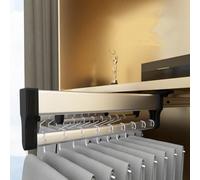 YCVAWEOD Tire des vêtements de ralentissement de Trait de Poudre - Tiche de Placard d'exécution Extensible - avec 2 Rails coulissants Rail à vêtements Extensible réglable, 201 en Acier Tie à Placard