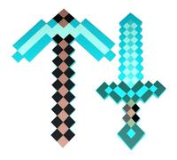 YCVBCY Pixel L'épée Jouet pour Enfant Épée et pioche Enchantée en Diamant Pixel L'épée en Pierre Collection d’Accessoires de Combat pioche Jouet Transformable pour Cosplay Fête d'anniversaire