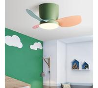 ycwdcz Réversible À Moteur Silencieux DC Enfants Petit Ventilateur De Plafond avec Lumière Et Télécommande LED 3 Couleurs avec Minuterie Lustre Plafonnier pour Chambre Salon Fonction Hiver Et Été-C