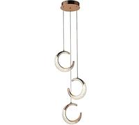 YCWZKJ Lampe à Suspension Moderne Moon, Lampe à Suspension LED 5W Lustre en cuivre, plafonnier de Chevet (Couleur : Trois têtes)