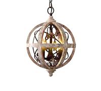 YCWZKJ Lustre Boule rétro américain élégant pour entrée, plafonnier Industriel Antique, lustres Globe réglables E14 de Style Shabby Chic-Vintage à Faire