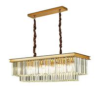YCWZKJ Lustre carré en Cristal de Luxe Post-Moderne E14, Lampes de Salle à Manger, de Salon et de Chambre à Coucher, Lampes en Cristal créatives Nordiques minimalistes Modernes - Doré. 10