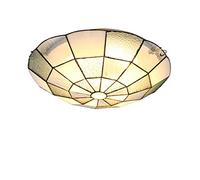 YCWZKJ Plafonniers de Style Tiffany à Montage encastré, plafonnier de Couloir en vitrail Vintage, Ampoule E27, Abat-Jour Rond rétro, luminaires de Plafond pour Chambre à Coucher, Salon, I