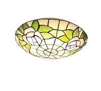 YCWZKJ Plafonniers de Style Tiffany à Montage encastré, plafonnier de Couloir en vitrail Vintage, Ampoule E27, Abat-Jour Rond rétro, luminaires de Plafond pour Chambre à Coucher, Salon, G
